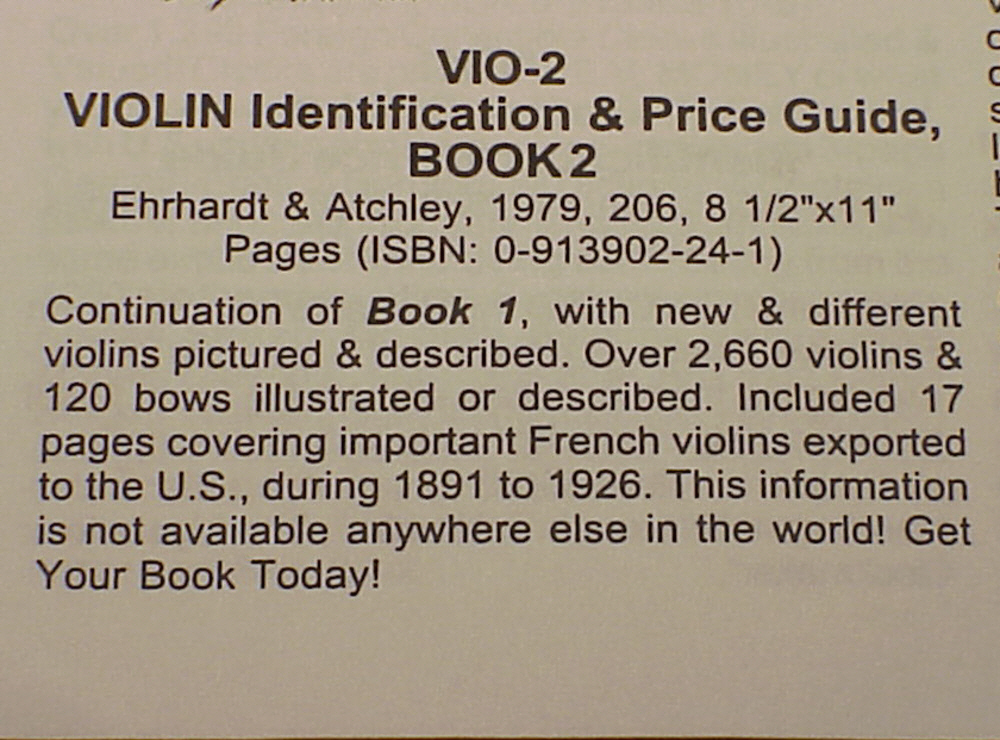 Roy Ehrhardt Estate CD PDF Violin Identification & Price Guide #1- #2- #3 Books