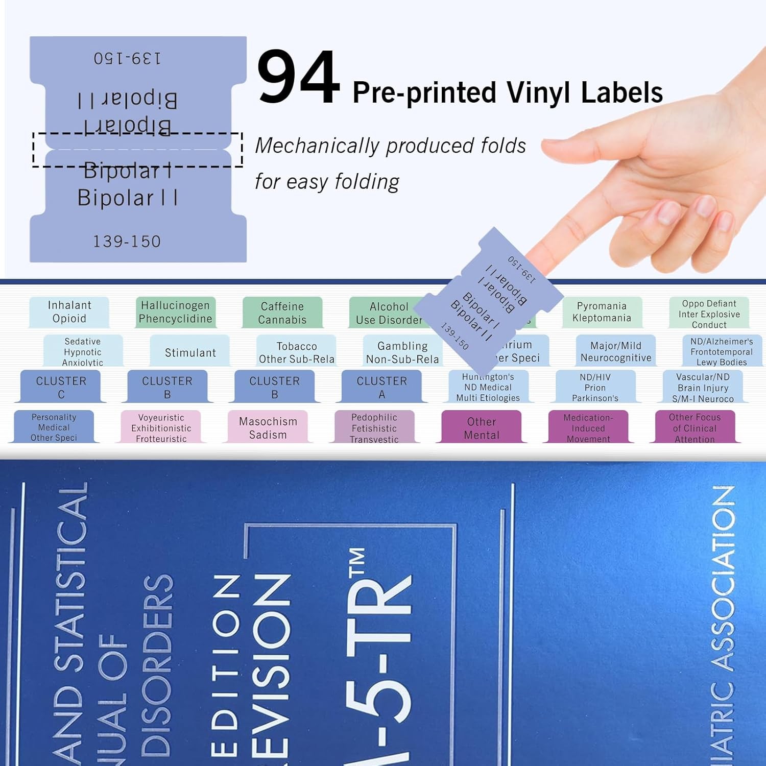 DSM-5-TR Index Tabs Printed Mental Health Workbook Study Aids DSM-V-TR Tabs 94
