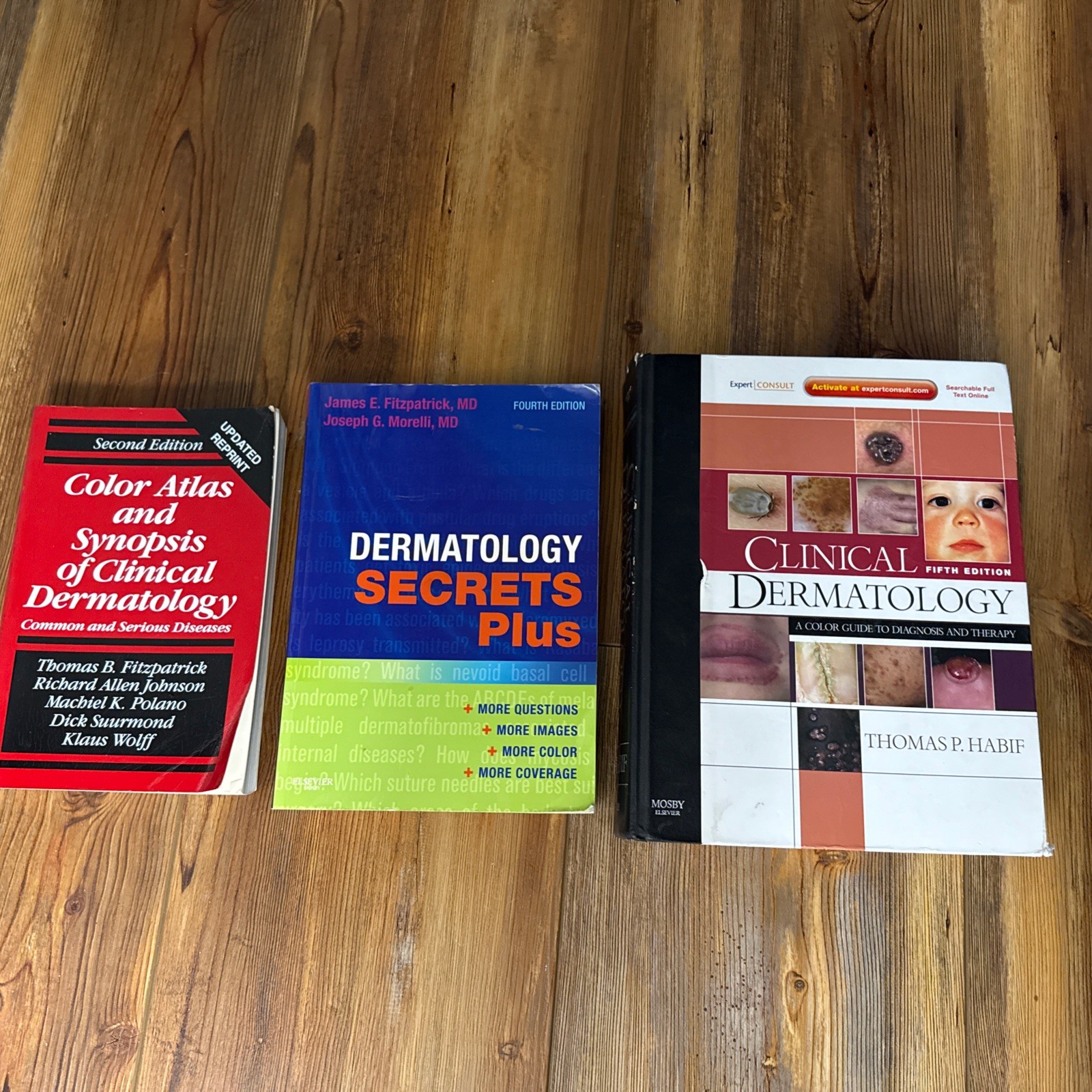 3 Book Lot Clinical Dermatology: A Color Guide to – Secrets Plus – Color Atlas