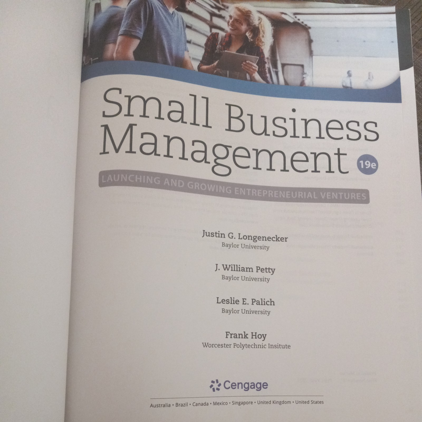 Small Business Management Cengage 19e Entrepreneurial Ventures Textbook
