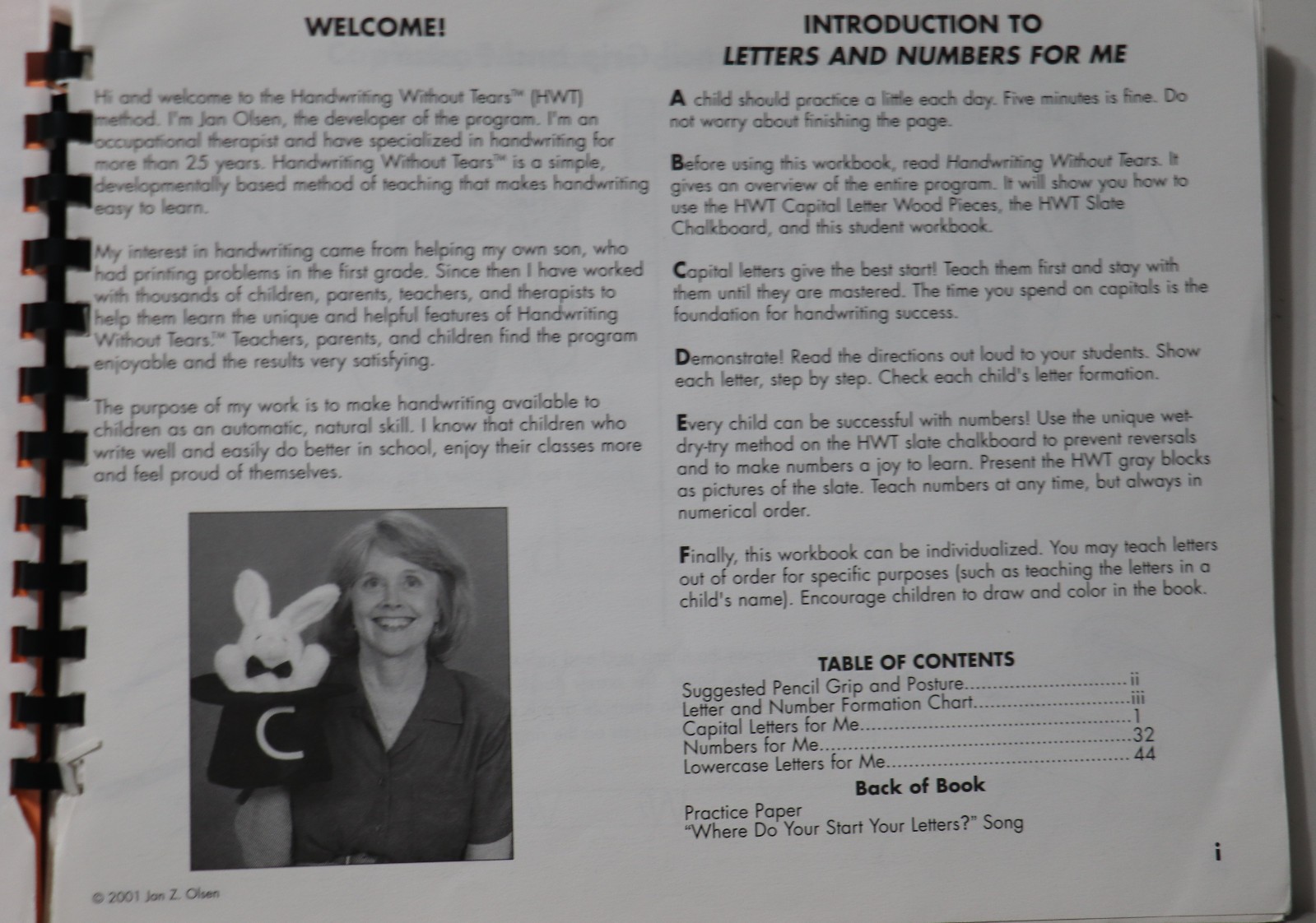 Handwriting Without Tears: Letters and Numbers for Me (3rd Ed) Jan Z Olsen NEW