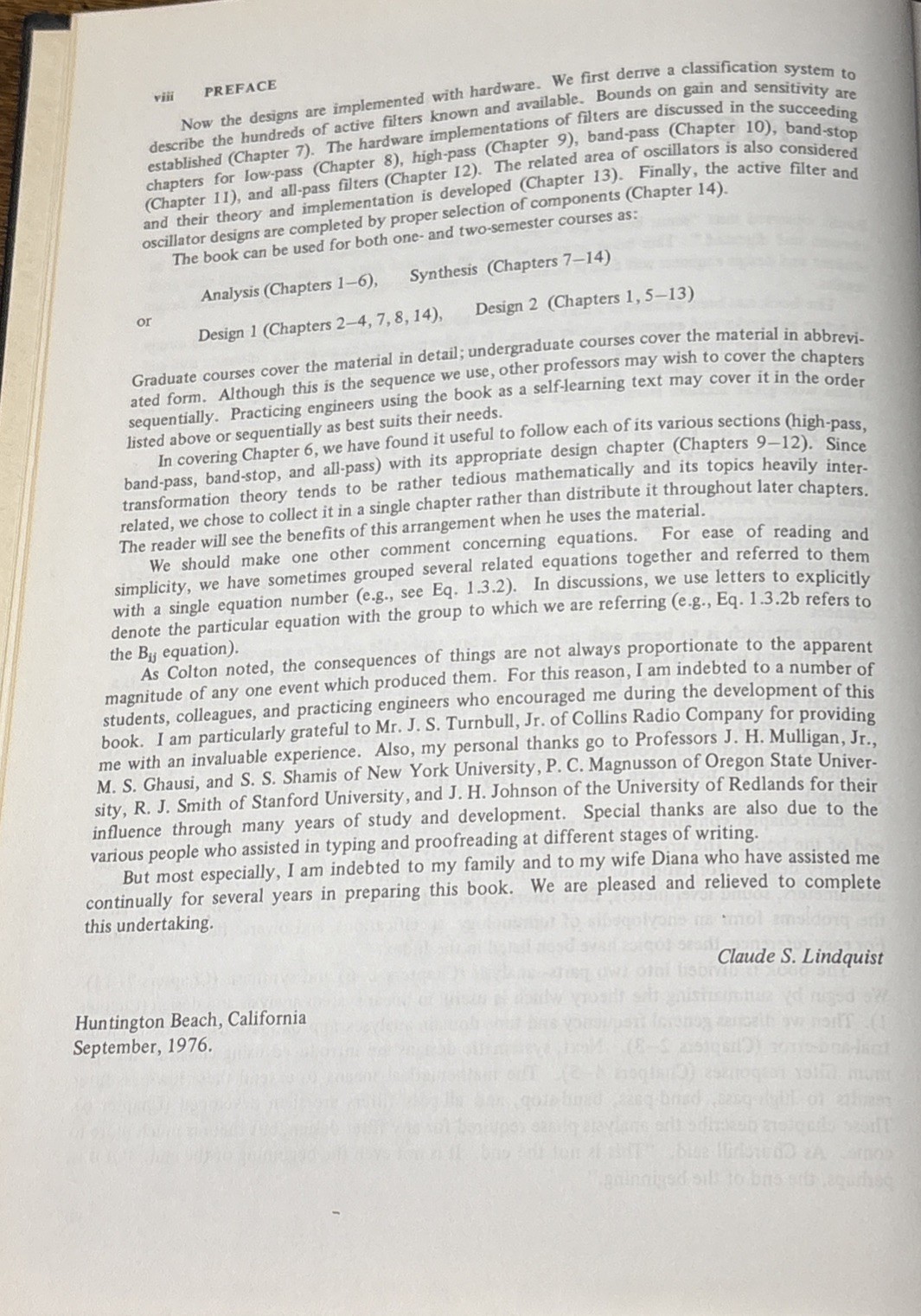 ACTIVE NETWORK DESIGN w/ Signal Filtering Applications By: Lindquist 1977 1st Ed
