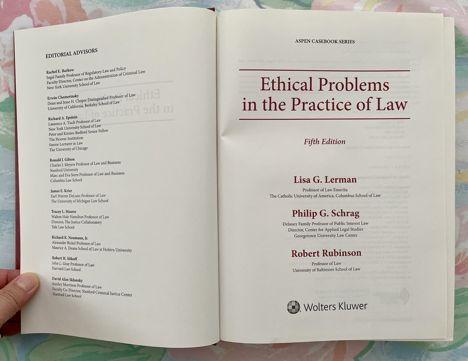 Aspen Casebook Series Ethical Problems in the Practice of Law 5th Edition Used