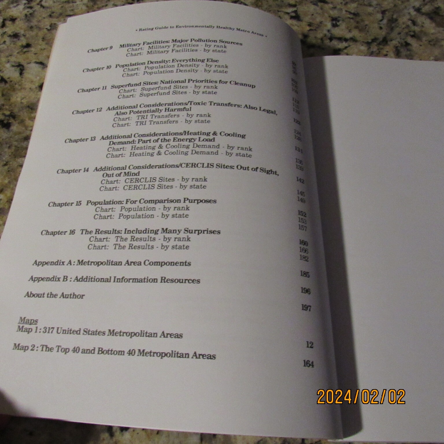 Rating Guide to Environmentally Healthy Metro Areas-Robert Weinhold-PB Book-1997