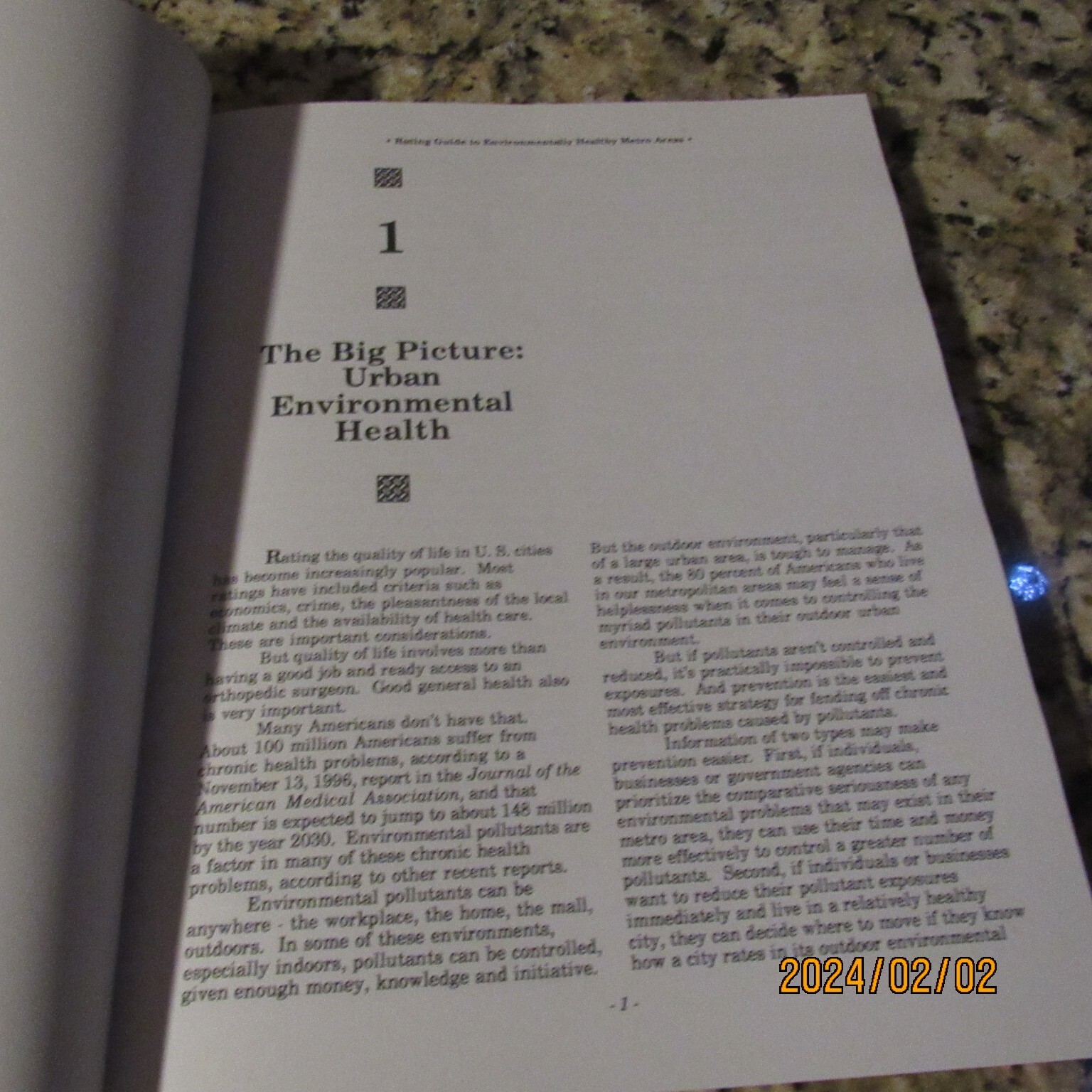 Rating Guide to Environmentally Healthy Metro Areas-Robert Weinhold-PB Book-1997