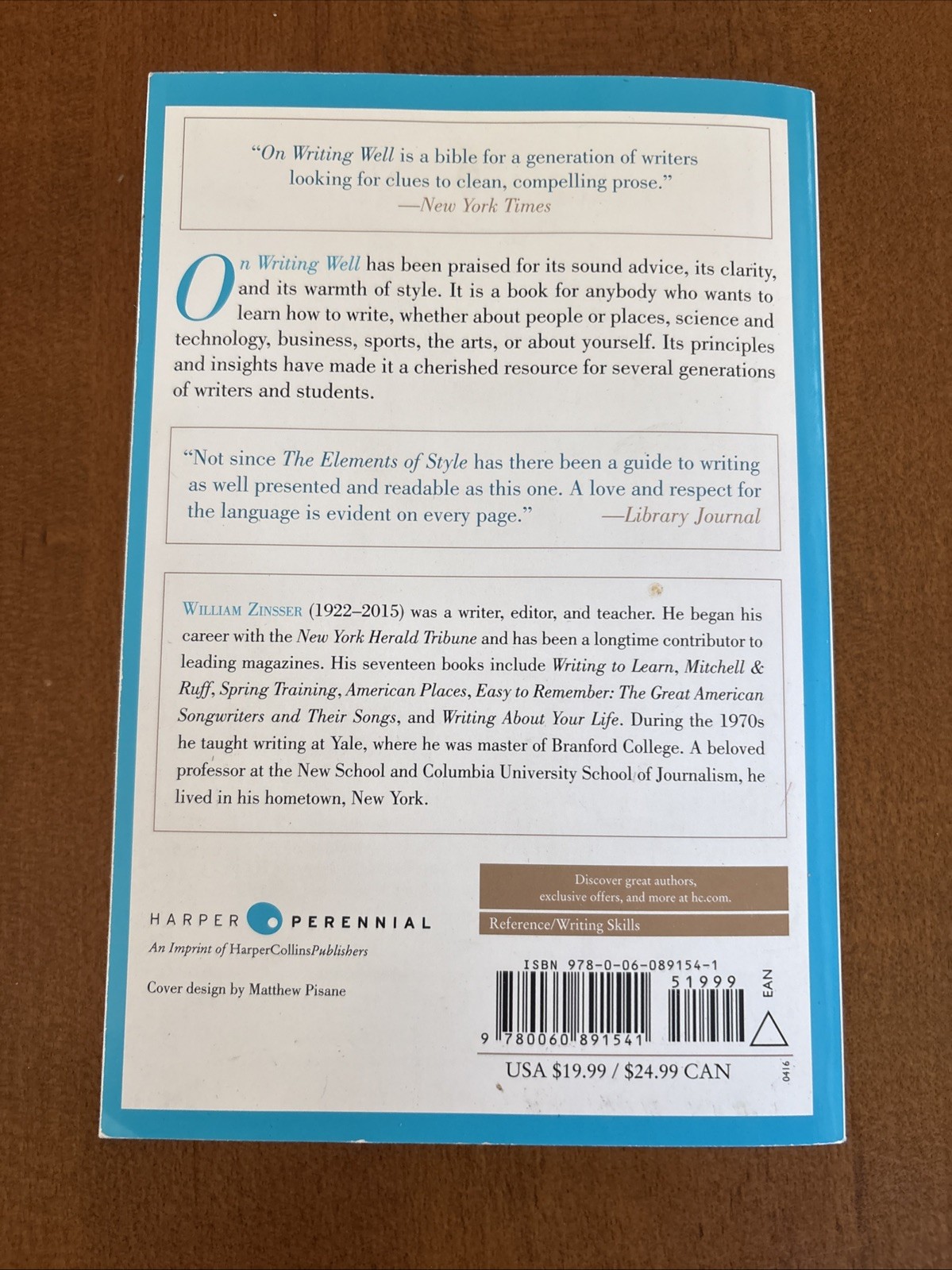 On Writing Well Classic Guide to Writing Nonfiction by William Zinsser 2016