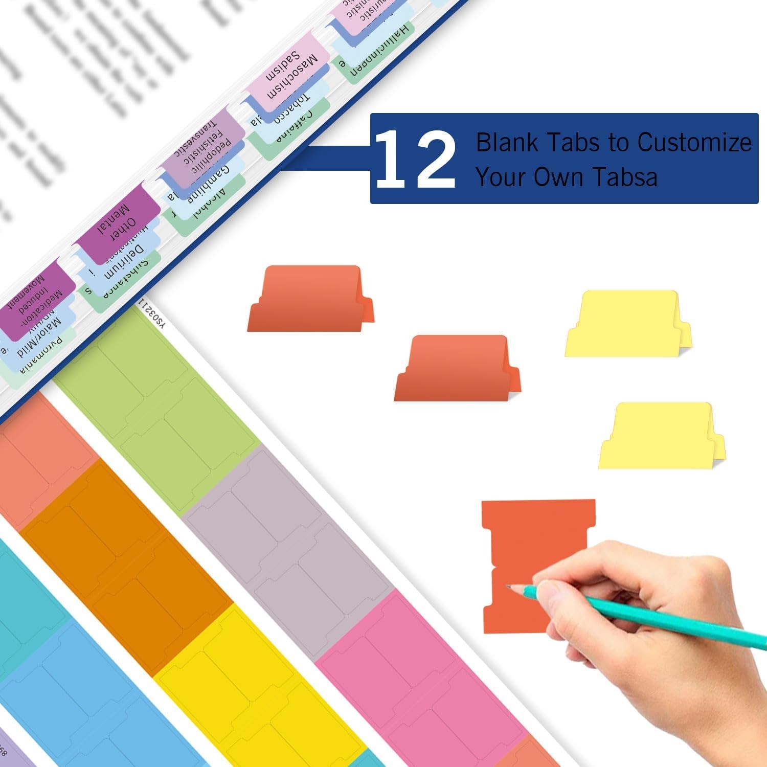 DSM-5-TR Index Tabs Printed Mental Health Workbook Study Aids DSM-V-TR Tabs 94