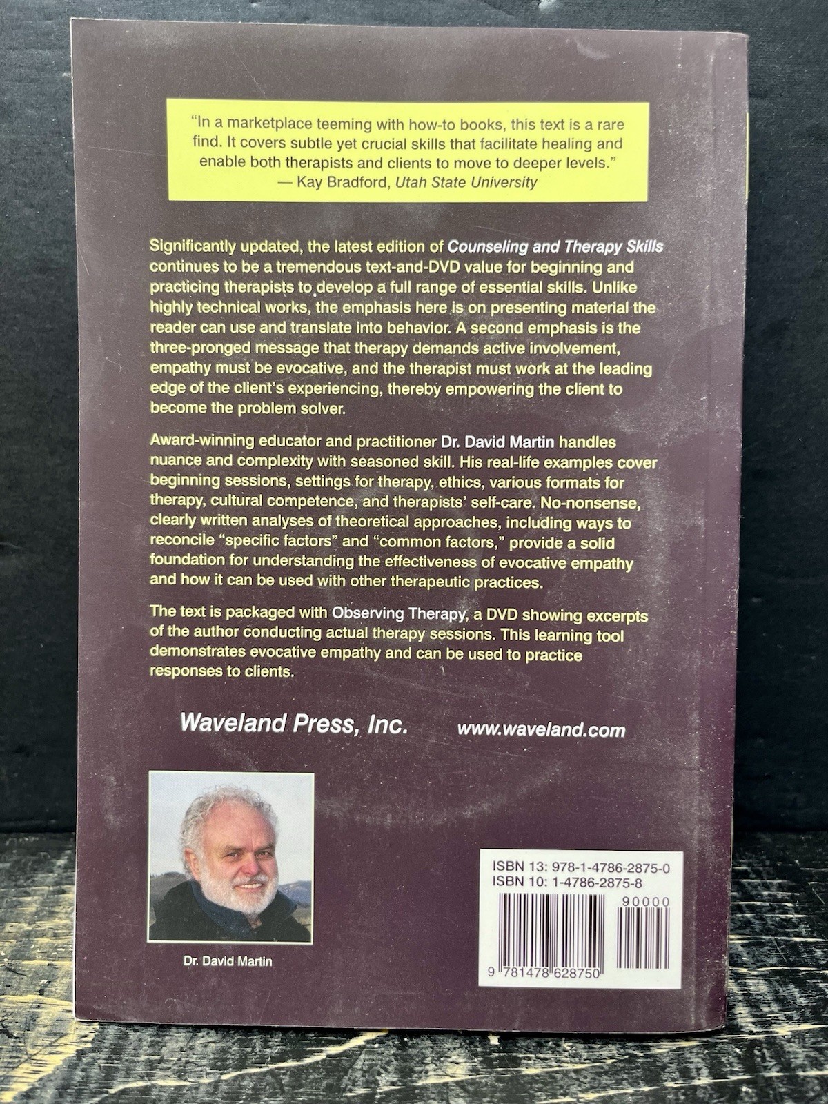 Counseling and Therapy Skills by David G. Martin 2015 Sftcvr + dvd Like New U1