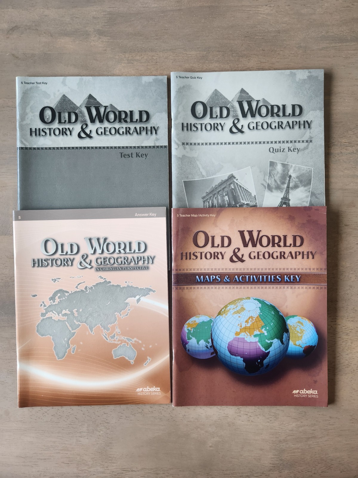 Abeka 5th grade Teacher Answer Books Old World History and Geography Lot Of 4