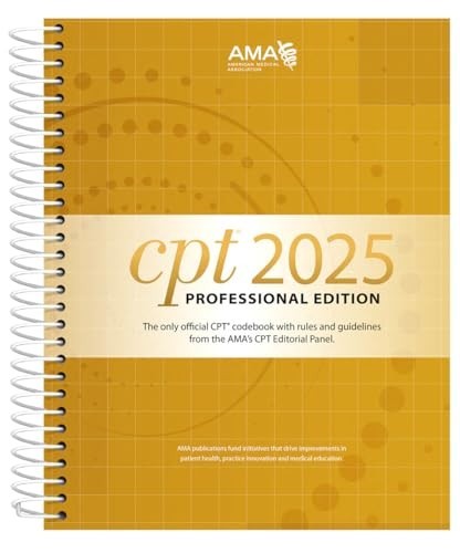 AMA CPT 2025 Professional Edition Spiral Bound Medical Coding Textbook, NEW!